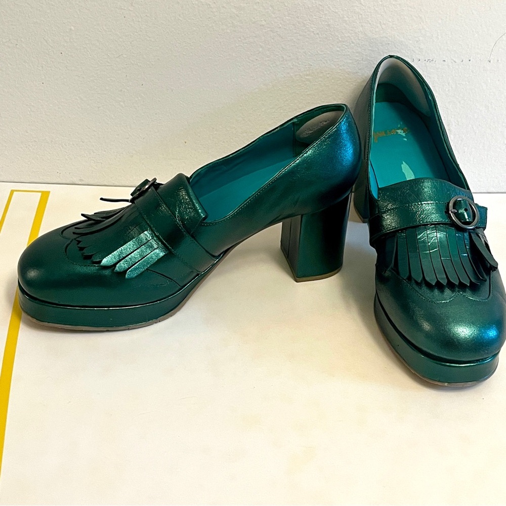 Chic Teal Platform Loafers